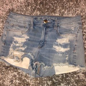 Light Wash Denim Shorts with rips